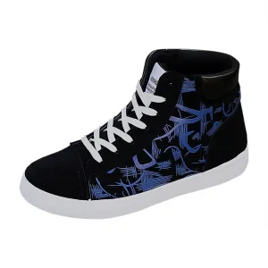 Men's Canvas Flat High-top Fashion Comfortable Color Matching Casual Lace Up Leisure Sport Shoes Men's Sneaker