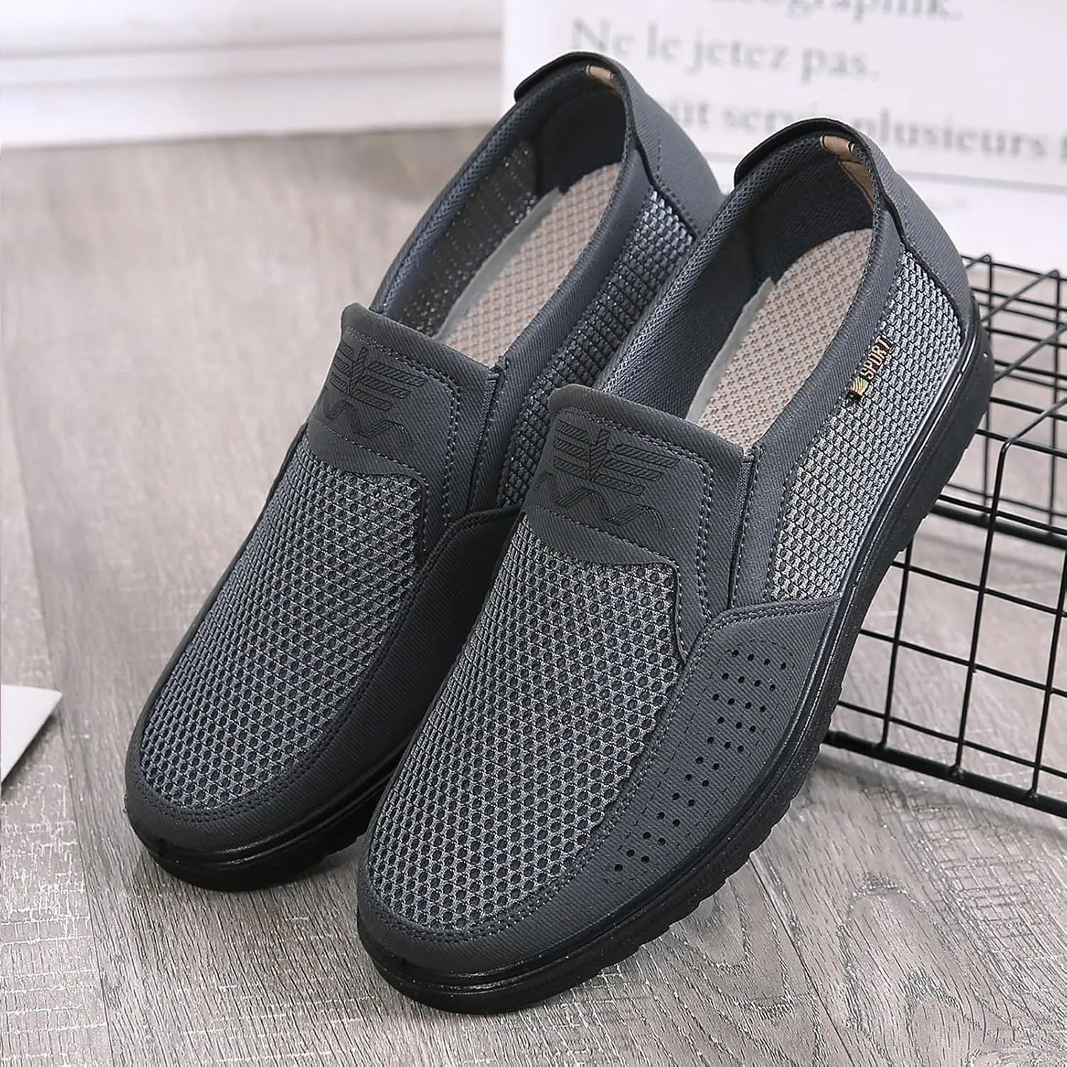 Men's Casual Loafer, Slip On Breathable Travel Canvas Shoes for Men Comfortable Stylish Sneakers Lightweight Walking Shoes Boat Shoe Business Dress Shoes