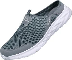 Mens Casual Shoes Fashion Men Mesh Slip On Flat Bottom Lightweight Mesh Breathable Slippers Wide Lightweight Breathable Fashion Solid Color Outdoor Walking Shoes
