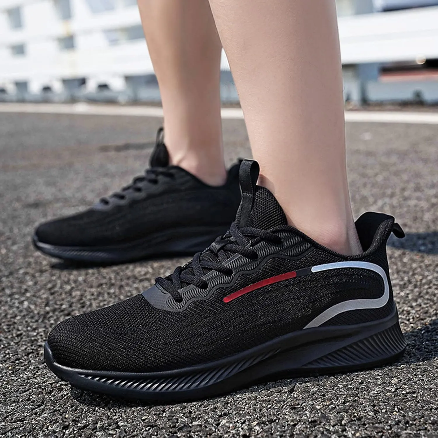 Men's Classic Casual Jogging Sneakers Comfortable Breathable Lace Up Sneaker Men's Sport Breathable Mesh Shoes
