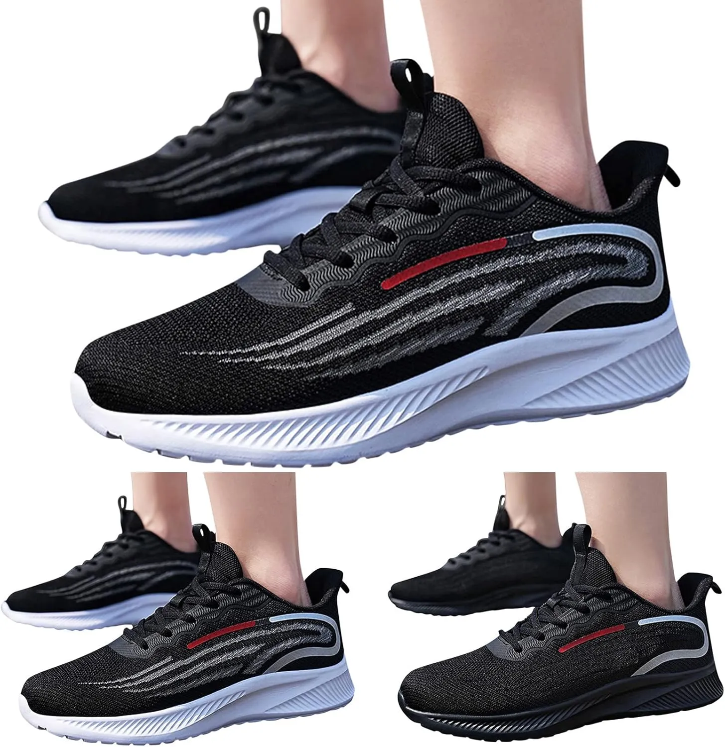 Men's Classic Casual Jogging Sneakers Comfortable Breathable Lace Up Sneaker Men's Sport Breathable Mesh Shoes