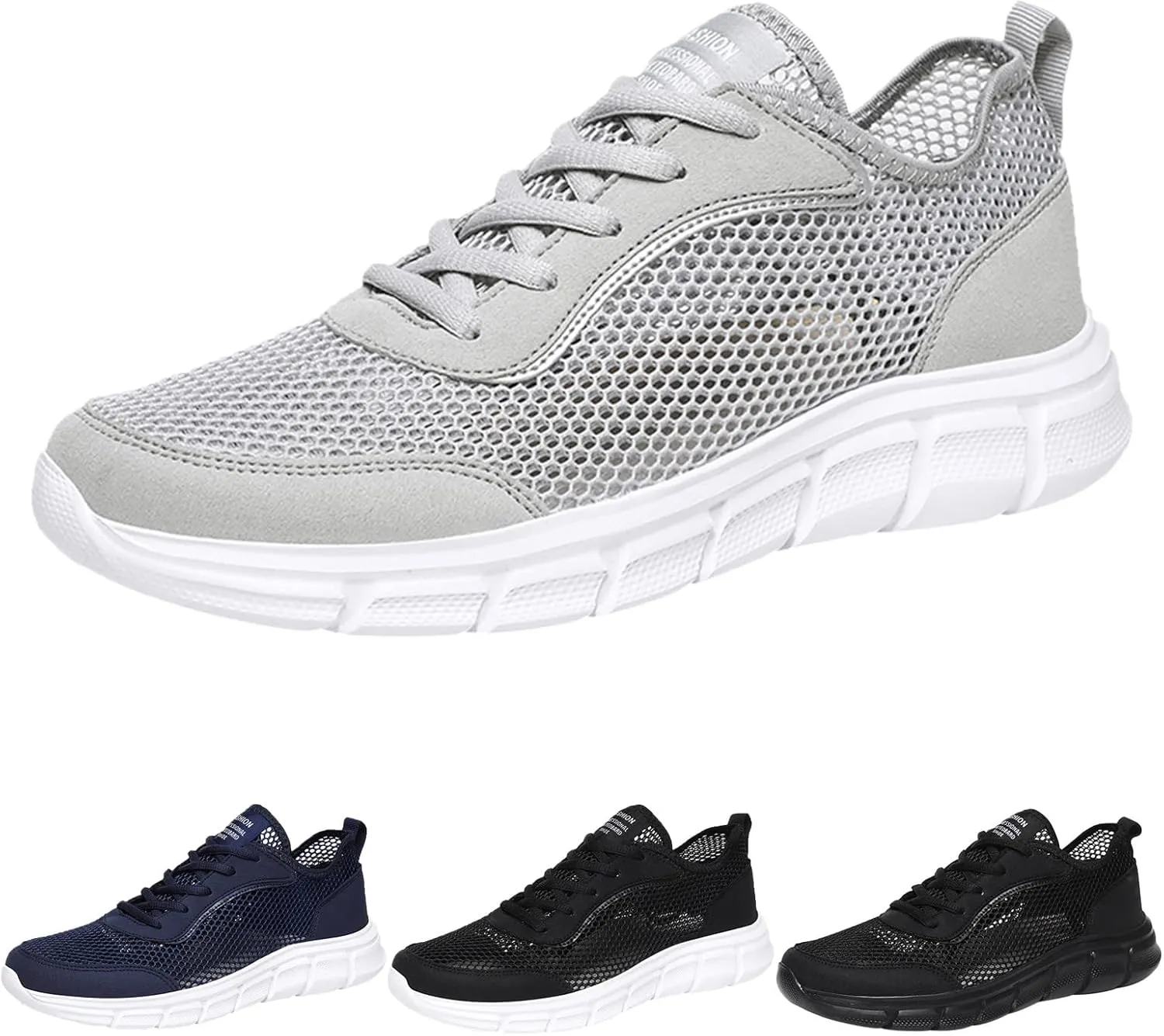 Men's Fashion Versatile Walking Shoes Comfortable Breathable Lace Up Sneaker Lightweight Diabetic Shoes for Men
