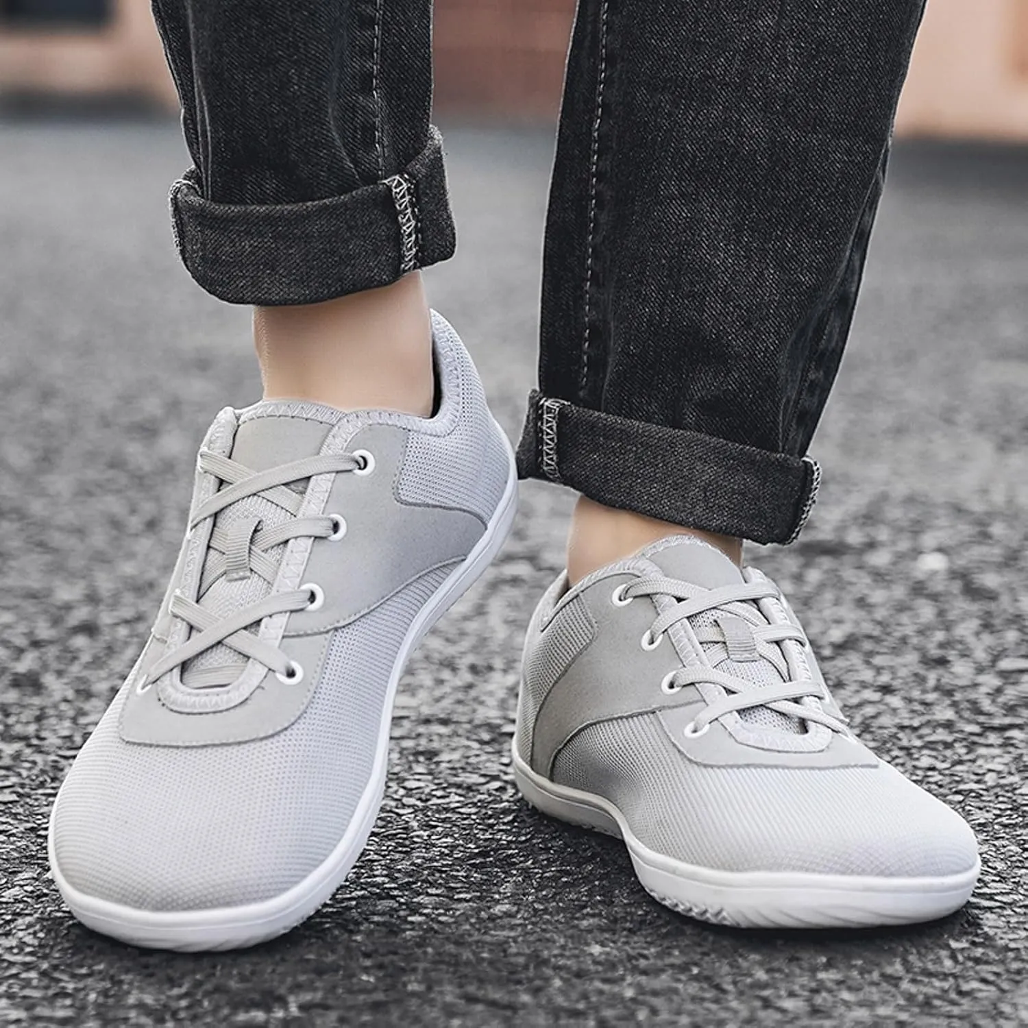 Men's Lightweight Non Slip Barefoot Shoes Breathable Mesh Comfortable Tennis Shoe Athletic Gym Tennis Sneakers