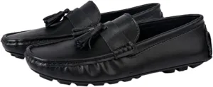 Men's Loafers Genuine Leather Tassel Stitching Details Round Toe Comfortable Lightweight Flexible Outdoor Slip-ons