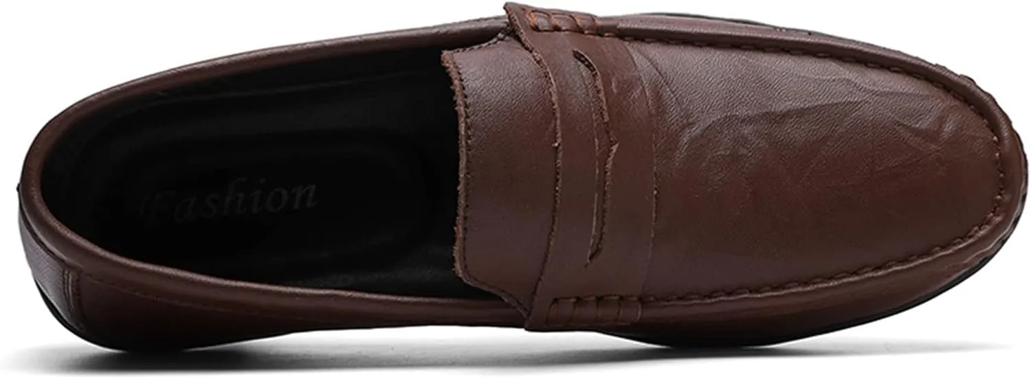 Men's Loafers Penny Loafer PU Stitching Details Round Toe Anti-Slip Slip Resistant Flexible Fashion Slip-ons