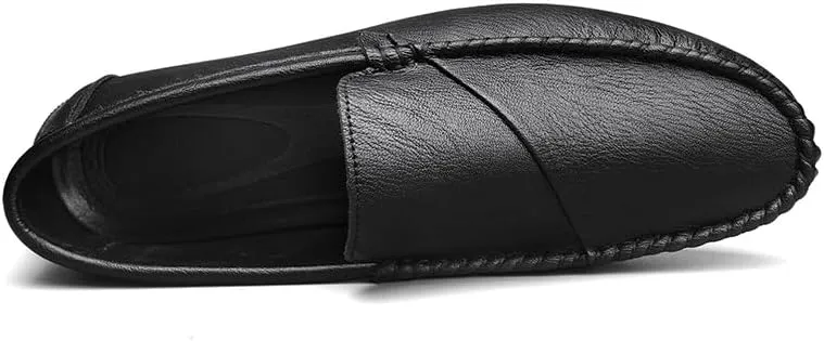 Men's Loafers Round Toe Vegan Leather Driving Style Loafer Flexible Slip Resistant Anti-Slip Outdoor Slip-ons