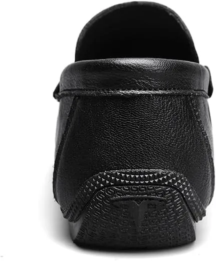 Men's Loafers Round Toe Vegan Leather Driving Style Loafer Flexible Slip Resistant Anti-Slip Outdoor Slip-ons