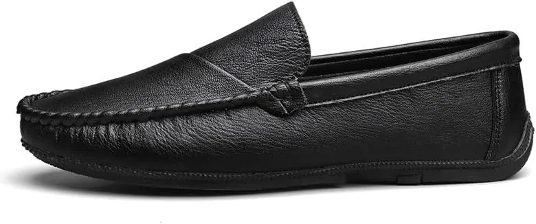 Men's Loafers Round Toe Vegan Leather Driving Style Loafer Flexible Slip Resistant Anti-Slip Outdoor Slip-ons
