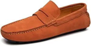 Men's Loafers Round Toe Vegan Leather Penny Driving Loafer Shoe Slip Resistant Flexible Flat Heel Party Prom Slip-ons
