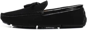 Mens Loafers Round Toe Vegan Suede Leather Driving Loafers with Tassel Anti-Slip Comfortable Flexible Wedding Fashion Slip-ons