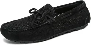 Mens Loafers Shoe Breathable Perforated Faux Leather Moccasins Driving Shoes Anti-Slip Slip Resistant Flexible Outdoor Slip-ons
