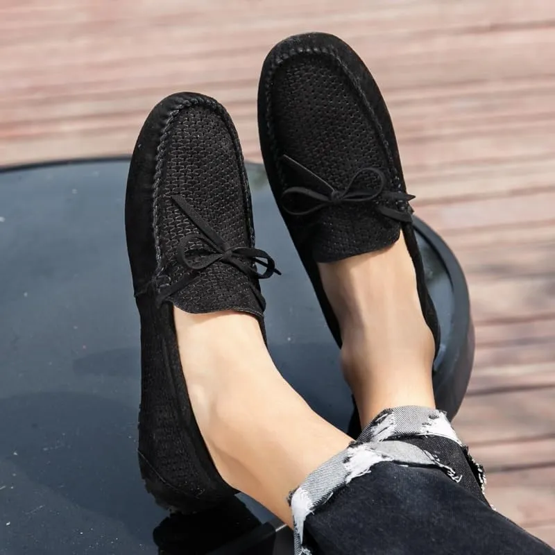 Mens Loafers Shoe Breathable Perforated Faux Leather Moccasins Driving Shoes Anti-Slip Slip Resistant Flexible Outdoor Slip-ons