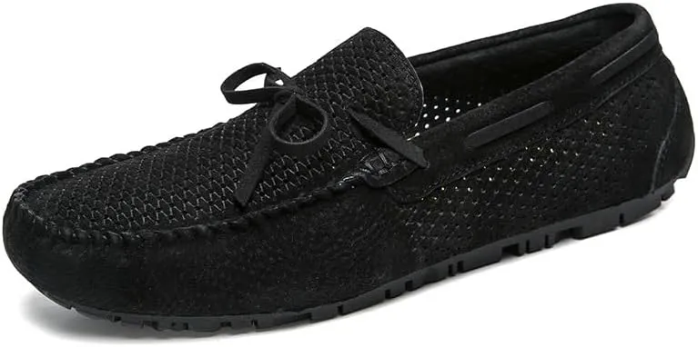 Mens Loafers Shoe Breathable Perforated Faux Leather Moccasins Driving Shoes Anti-Slip Slip Resistant Flexible Outdoor Slip-ons