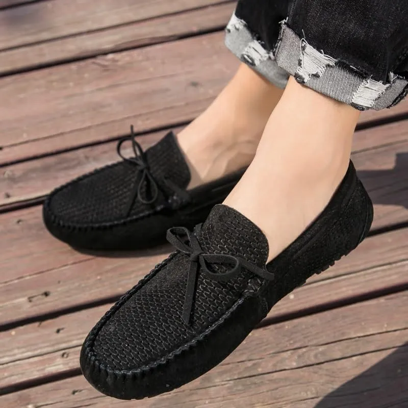 Mens Loafers Shoe Breathable Perforated Faux Leather Moccasins Driving Shoes Anti-Slip Slip Resistant Flexible Outdoor Slip-ons