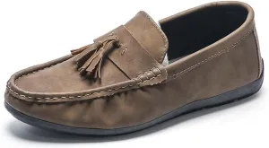 Mens Loafers Shoe PU Leather with Tassel Penny Loafers Comfortable Flat Heel Flexible Casual Outdoor Slip-ons