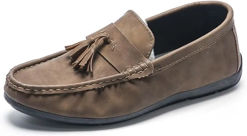 Mens Loafers Shoe PU Leather with Tassel Penny Loafers Comfortable Flat Heel Flexible Casual Outdoor Slip-ons