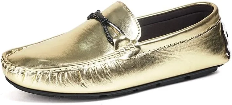 Mens Loafers Shoe Round Toe Faux Leather Driving Style Loafer Lightweight Flexible Slip Resistant Walking Fashion Slip-ons