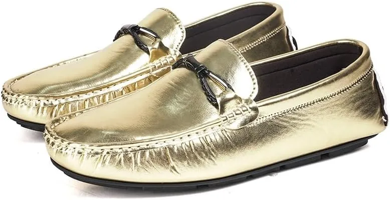 Mens Loafers Shoe Round Toe Faux Leather Driving Style Loafer Lightweight Flexible Slip Resistant Walking Fashion Slip-ons