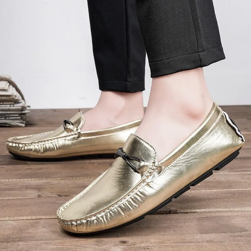 Mens Loafers Shoe Round Toe Faux Leather Driving Style Loafer Lightweight Flexible Slip Resistant Walking Fashion Slip-ons