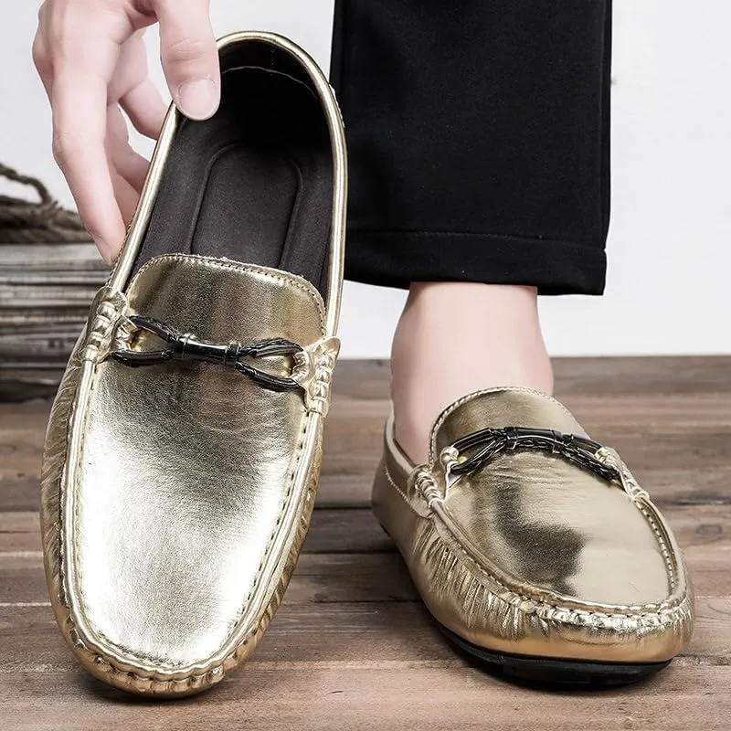 Mens Loafers Shoe Round Toe Faux Leather Driving Style Loafer Lightweight Flexible Slip Resistant Walking Fashion Slip-ons
