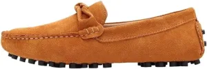 Mens Loafers Shoe Round Toe Stitching Details Flexible Flat Heel Anti-Slip Walking Classic Slip-ons