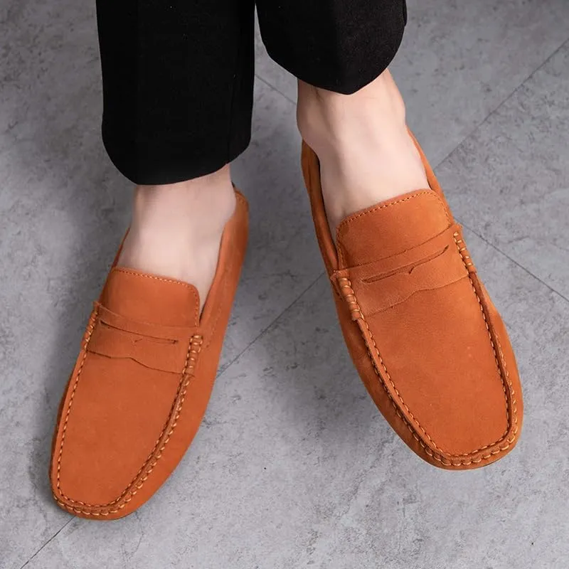 Mens Loafers Shoe Round Toe Vegan Leather Penny Driving Loafer Shoe Lightweight Flexible Anti-Slip Casual Party Slip-ons
