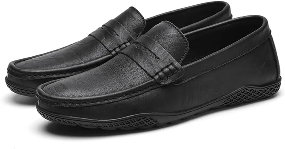 Men's Loafers Shoes PU Stitching Details Round Toe Slip Resistant Flexible Comfortable Classic Prom Slip-ons