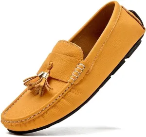 Men's Loafers Shoes Round Toe with Tassel Moccasins Driving Loafers Slip Resistant Flexible Lightweight Prom Slip-ons