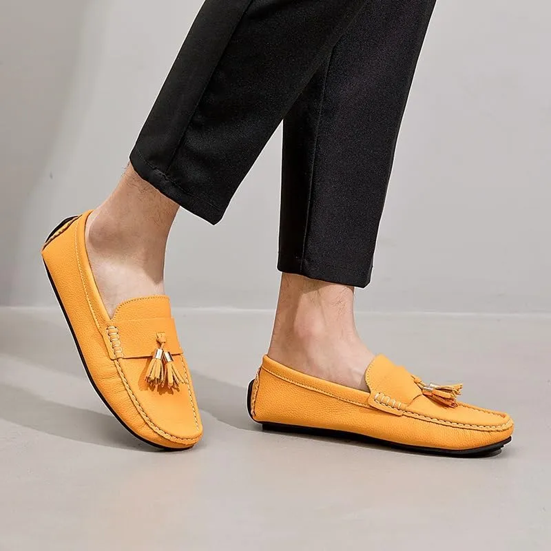 Men's Loafers Shoes Round Toe with Tassel Moccasins Driving Loafers Slip Resistant Flexible Lightweight Prom Slip-ons