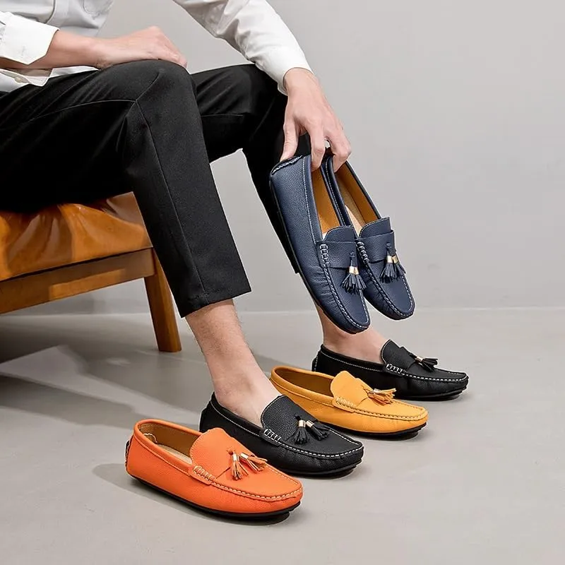 Men's Loafers Shoes Round Toe with Tassel Moccasins Driving Loafers Slip Resistant Flexible Lightweight Prom Slip-ons