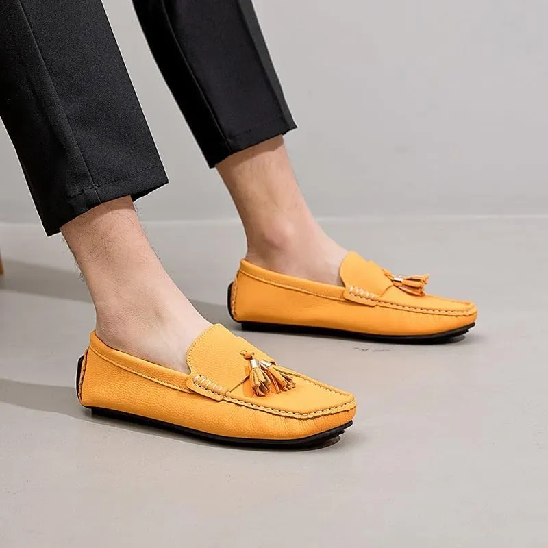 Men's Loafers Shoes Round Toe with Tassel Moccasins Driving Loafers Slip Resistant Flexible Lightweight Prom Slip-ons