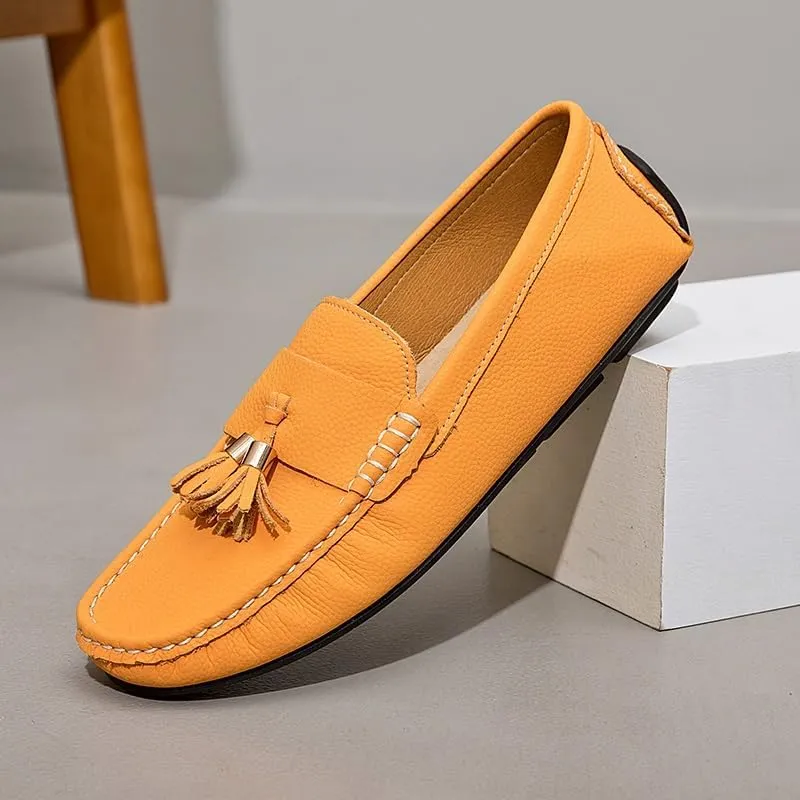 Men's Loafers Shoes Round Toe with Tassel Moccasins Driving Loafers Slip Resistant Flexible Lightweight Prom Slip-ons
