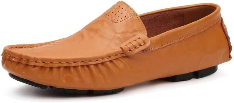 Men's Loafers Shoes Simple Solid Color Driving Loafers PU Leather Flexible Comfortable Flat Heel Prom Slip-ons