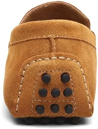 Men's Loafers Shoes Square Toe Nubuck Leather Penny Driving Shoes Slip Resistant Flexible Anti-Slip Prom Slip-ons