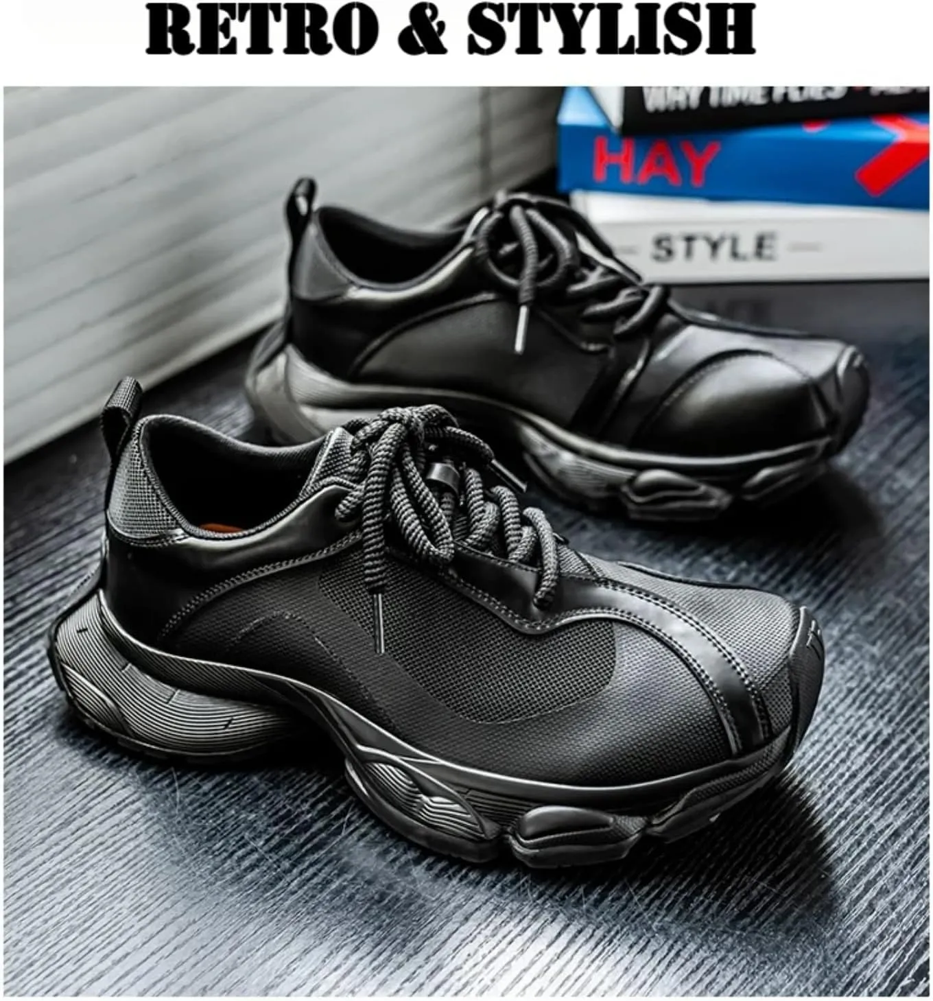 Men's Mesh Running Shoes Chunky Platform Casual Fashion Sneakers Comfortable Walking Shoes for Outdoor Sports