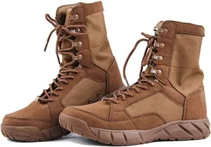 Men's Military Tactical Work Boots, Mens High Top Lace up Shock Absorption Sole Waterproof Non Slip Tactical Boots, Lightweight Comfortable Military Hiking Boots, for Work Combat