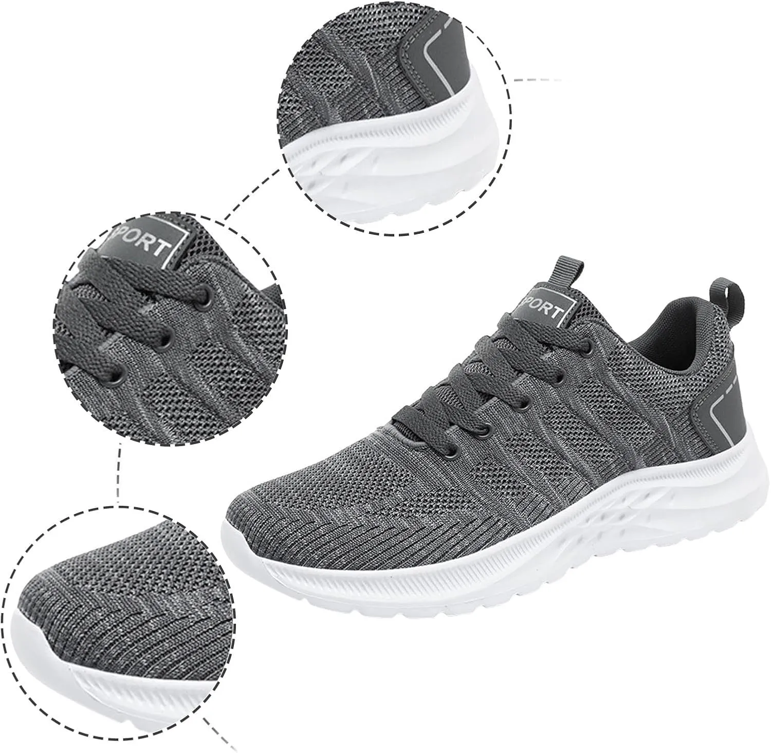 Men's Non Slip Barefoot Minimalist Shoes Lace Up Lightweight Breathable Fashion Sneaker Non Slip Walking Shoes