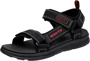 Mens Sandals Walking Men Flat Sandals Fashion and Comfort Soft Bottom Beach Sandals Soft Sandals (Black, 9.5)
