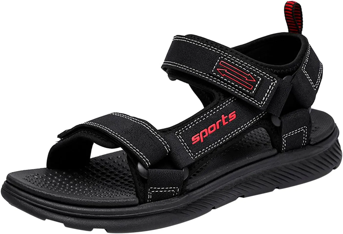 Mens Sandals Walking Men Flat Sandals Fashion and Comfort Soft Bottom Beach Sandals Soft Sandals (Black, 9.5)
