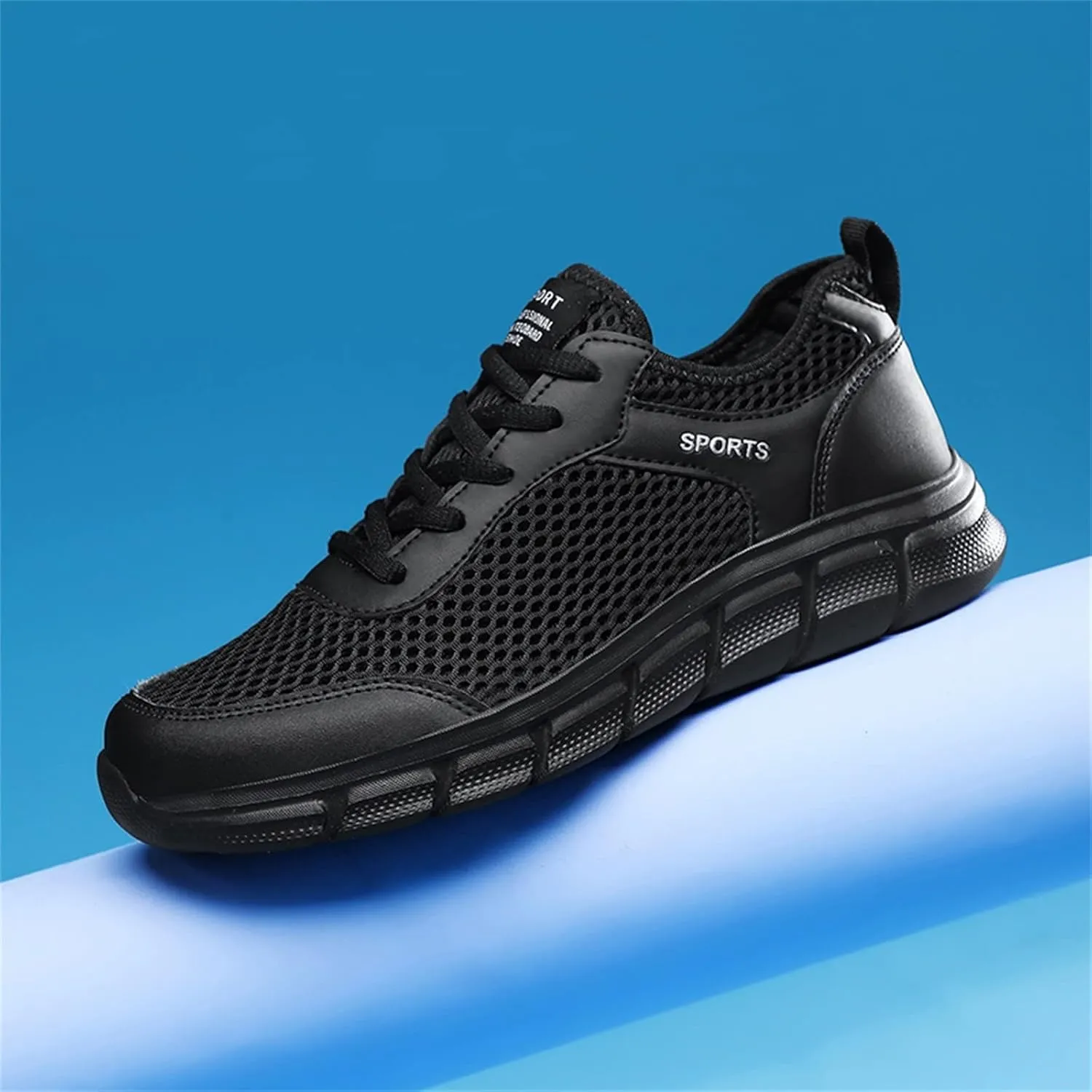 Mens Slip On Fashion Summer Men Breathable Mesh Flat Elastic Casual Shoes
