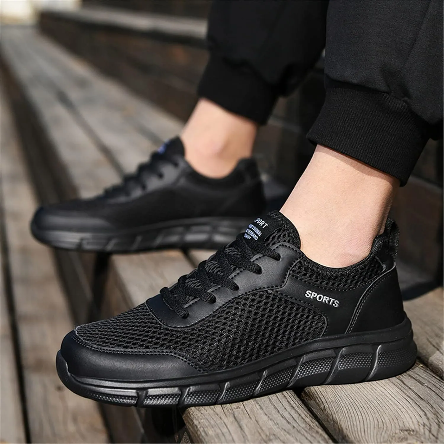 Mens Slip On Fashion Summer Men Breathable Mesh Flat Elastic Casual Shoes