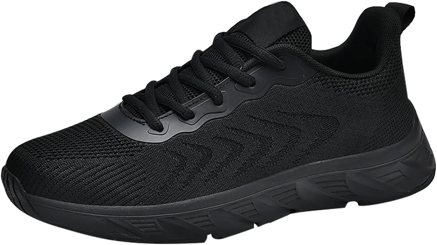 Mens Sport Shoes Lace-up Flat Heel Fashion Sneakers Loafers Solid Color Lightweight Round Toe Sneakers Soft Sole Casual Outdoor Walking Shoe for Men