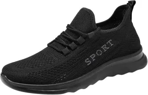 Mens Tennis Shoes Non Slip Shoes Lightweight Breathable Slip on Running Fashion Men's Casual Sneakers Mesh Breathable Walking on for Men White Sneakers