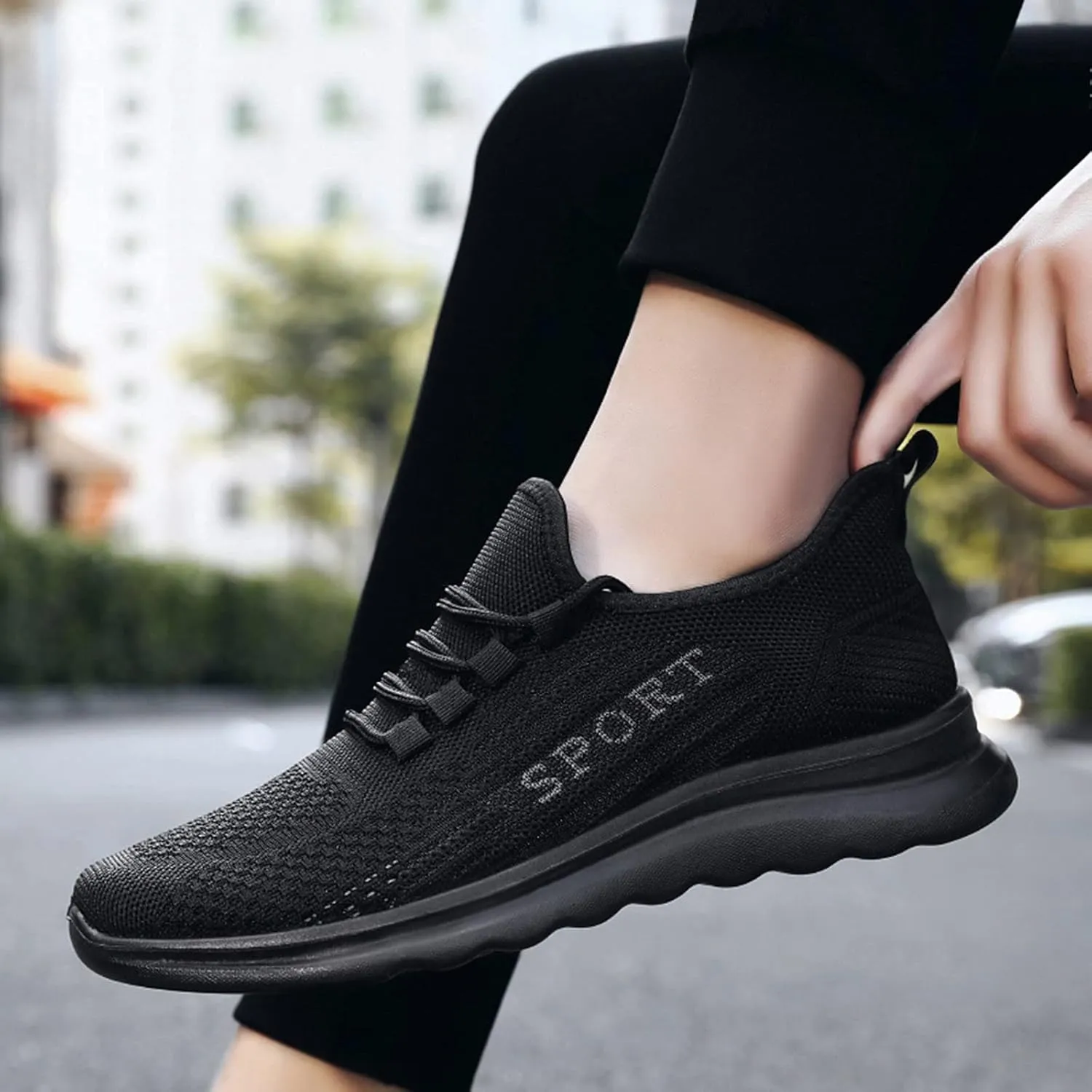 Mens Tennis Shoes Non Slip Shoes Lightweight Breathable Slip on Running Fashion Men's Casual Sneakers Mesh Breathable Walking on for Men White Sneakers