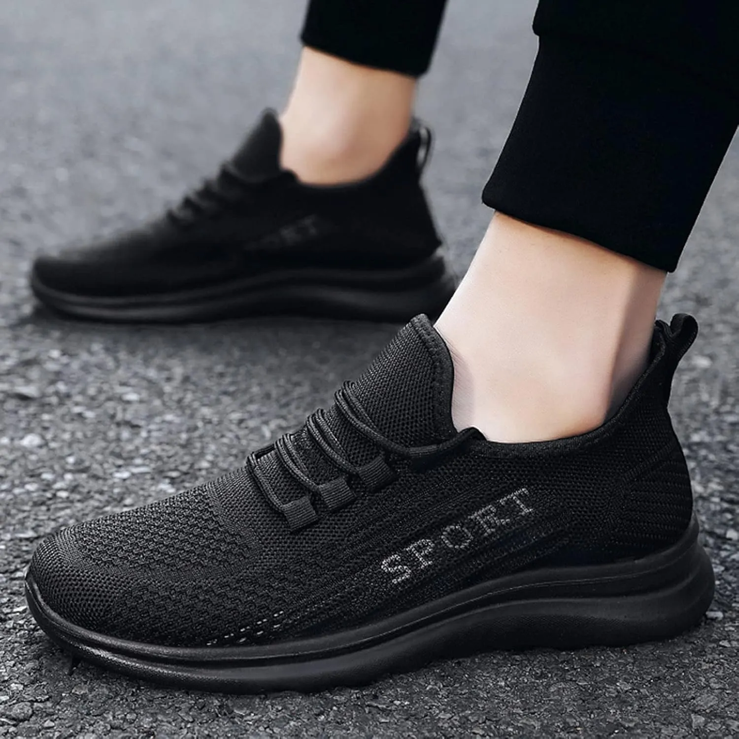 Mens Tennis Shoes Non Slip Shoes Lightweight Breathable Slip on Running Fashion Men's Casual Sneakers Mesh Breathable Walking on for Men White Sneakers