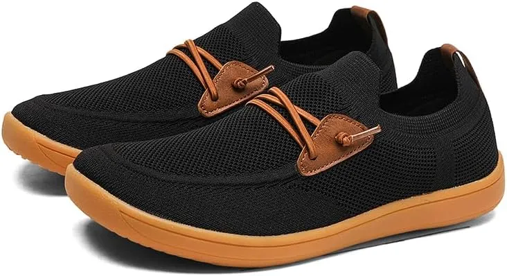 Men's Wide Toe Mesh Barefoot Shoes,Slip-ons,Minimalist, Breathable, Anti-Skid, Flat, Plus Big Sizes