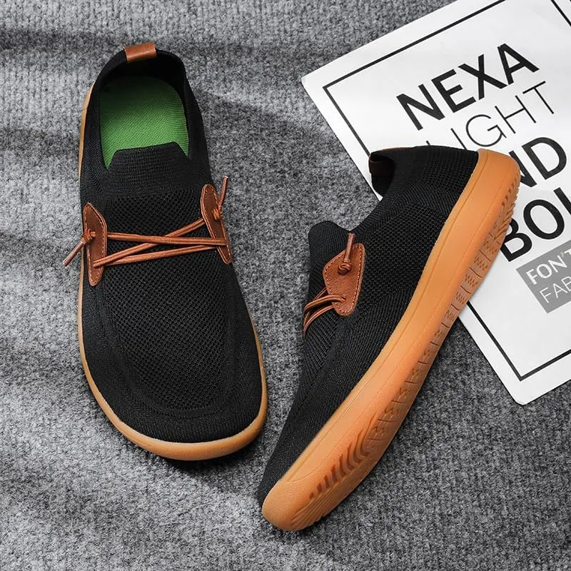 Men's Wide Toe Mesh Barefoot Shoes,Slip-ons,Minimalist, Breathable, Anti-Skid, Flat, Plus Big Sizes