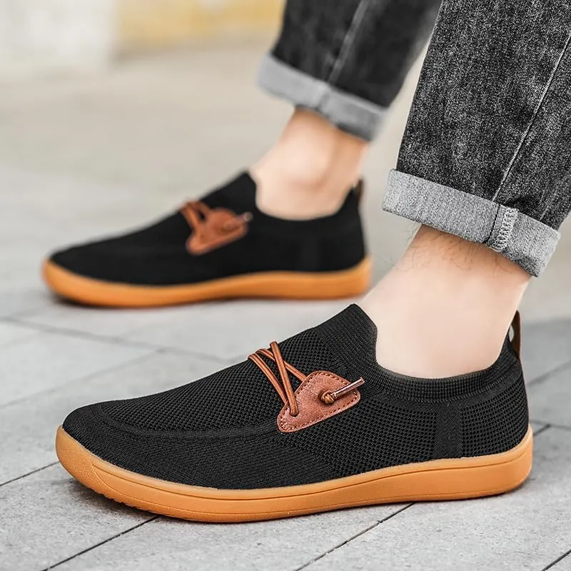 Men's Wide Toe Mesh Barefoot Shoes,Slip-ons,Minimalist, Breathable, Anti-Skid, Flat, Plus Big Sizes