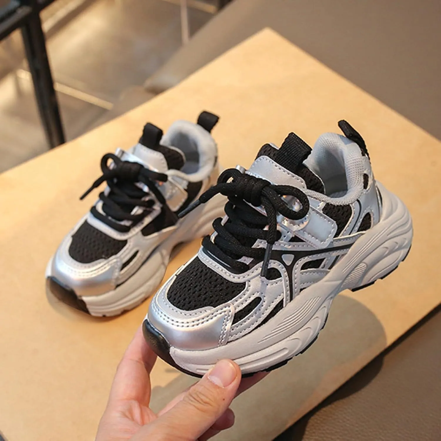 Mesh Breathable Sneaker for Boys Kids Toddler Lace-Up Sport Shoes Breathable Comfy Sole Non Slip Light Shoes Casual Cute