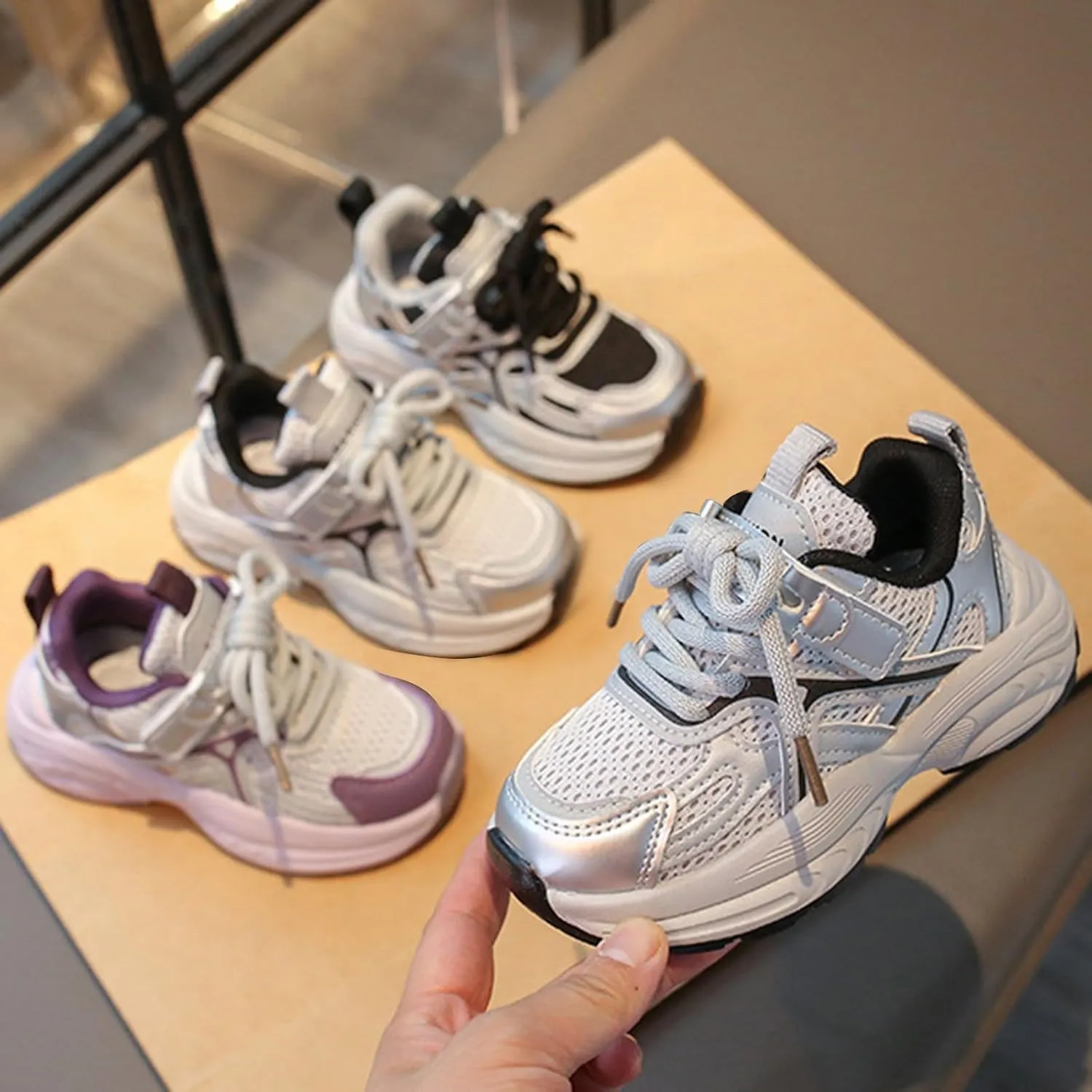 Mesh Breathable Sneaker for Boys Kids Toddler Lace-Up Sport Shoes Breathable Comfy Sole Non Slip Light Shoes Casual Cute
